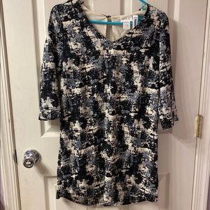 Black gray and white dress